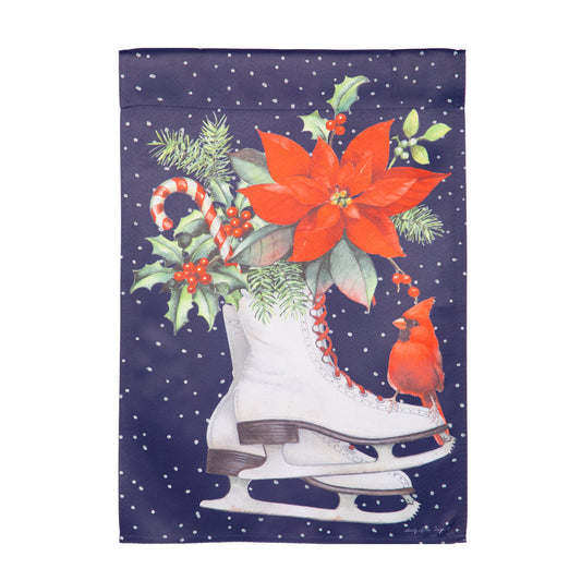 Winter Skates Suede Garden Flag