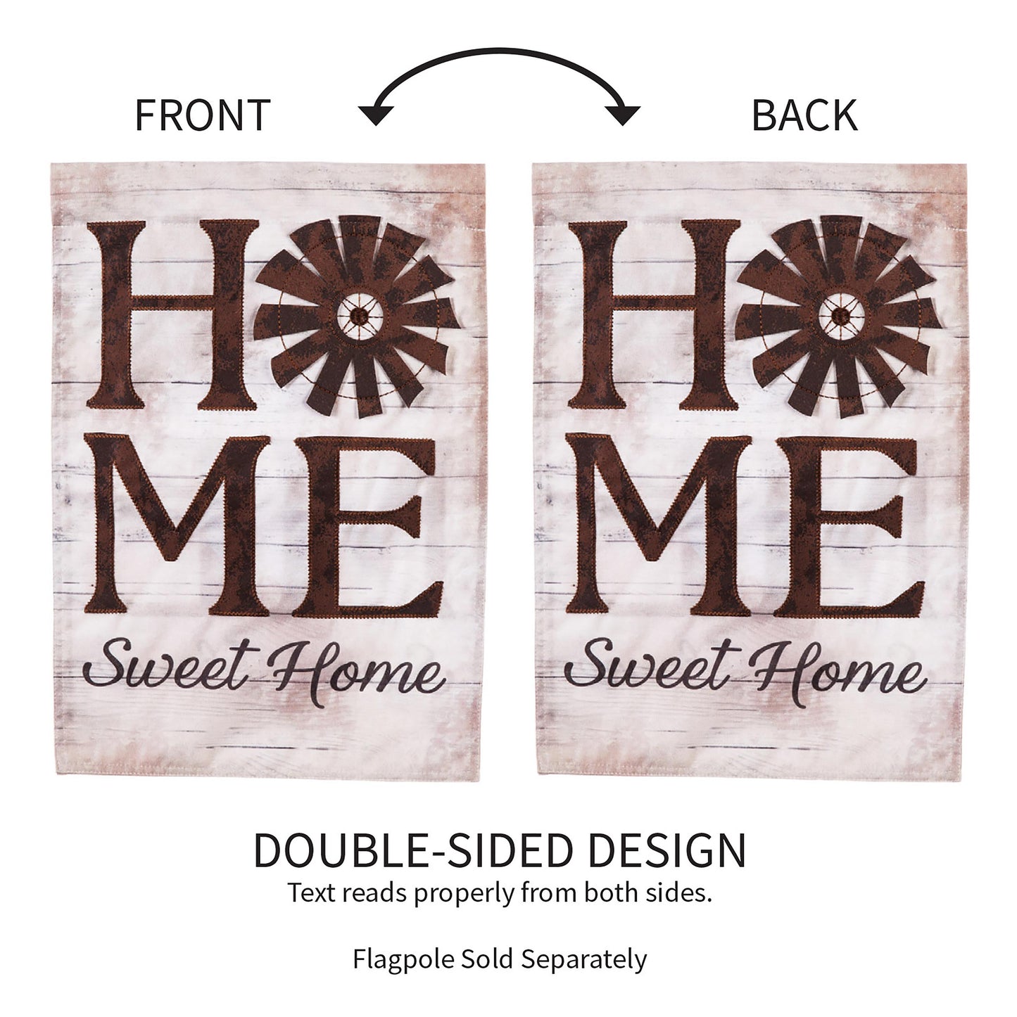 Windmill Home Sweet Home Garden Linen Flag