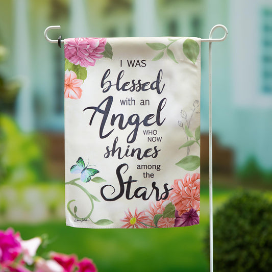 When Angels are Near Reversible Suede Garden Flag