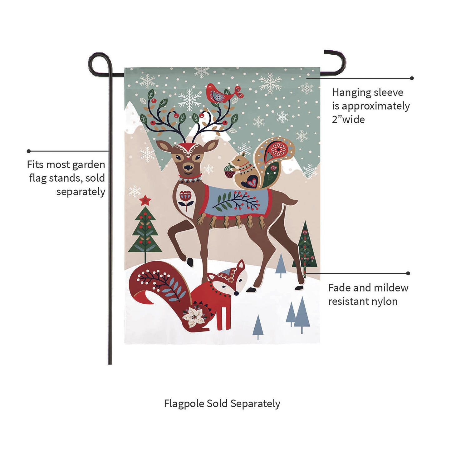Woodland Creatures Burlap Garden Flag