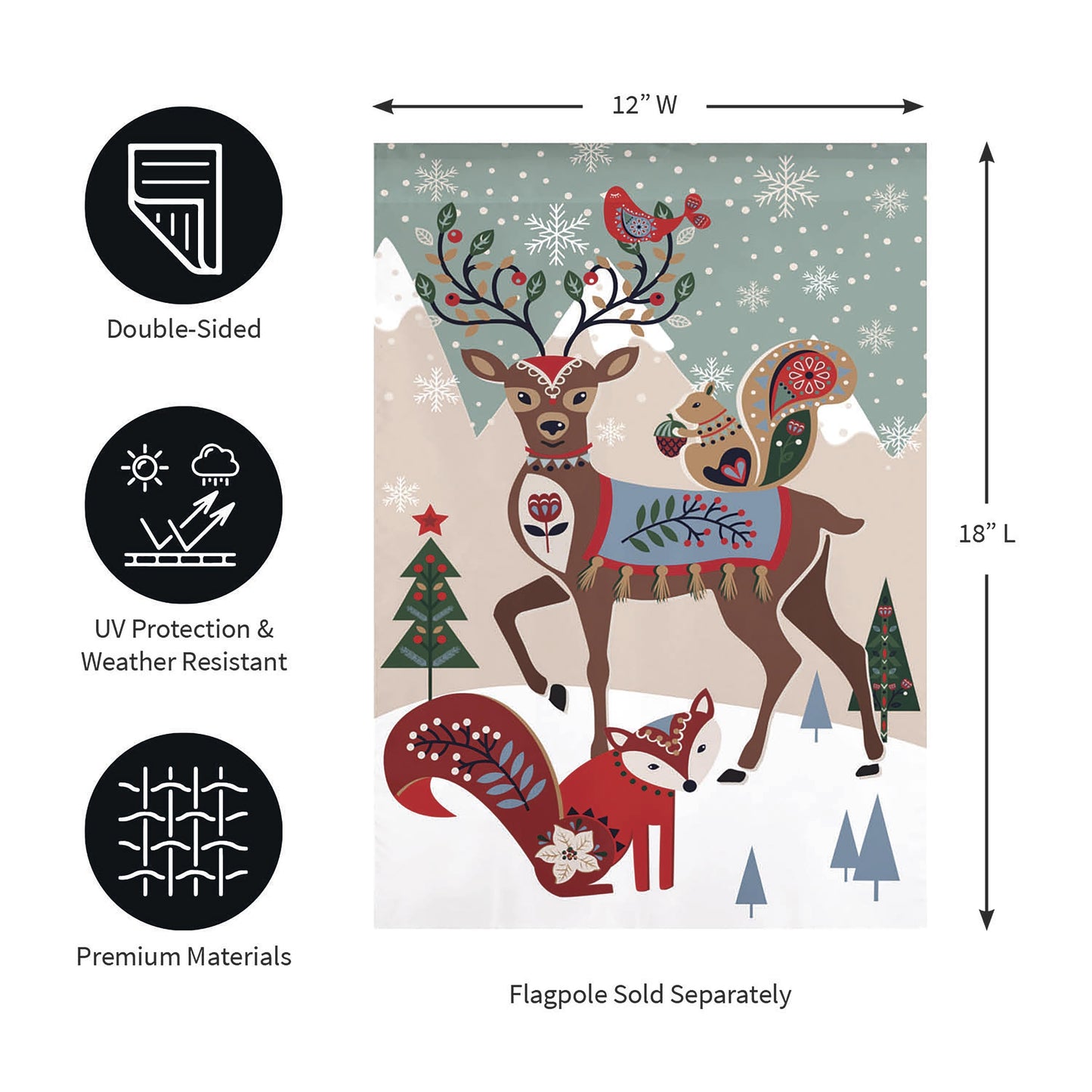 Woodland Creatures Burlap Garden Flag