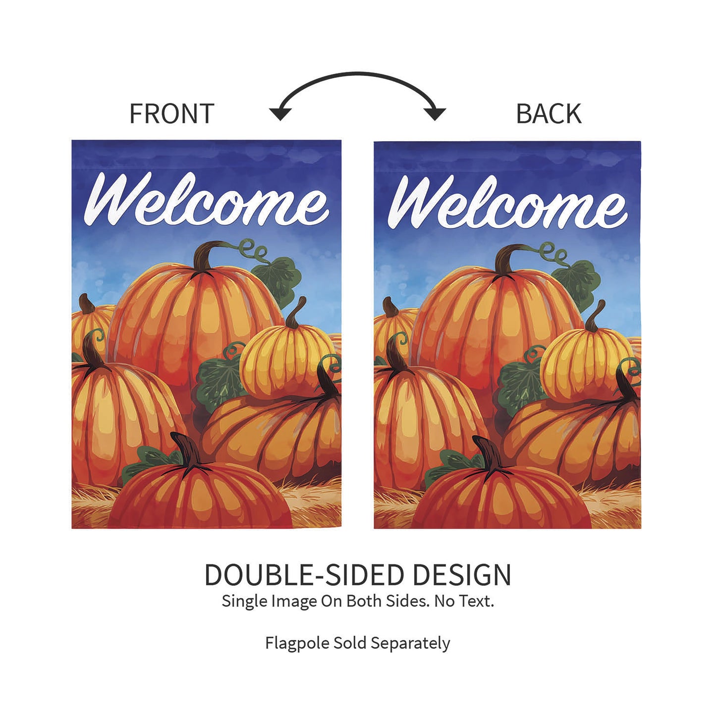 Welcome Pumpkin Patch Applique Garden Flag