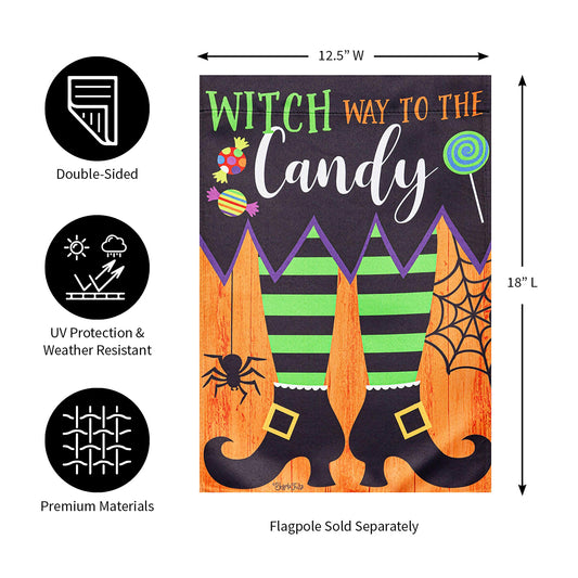 Witch Way Garden Suede Flag