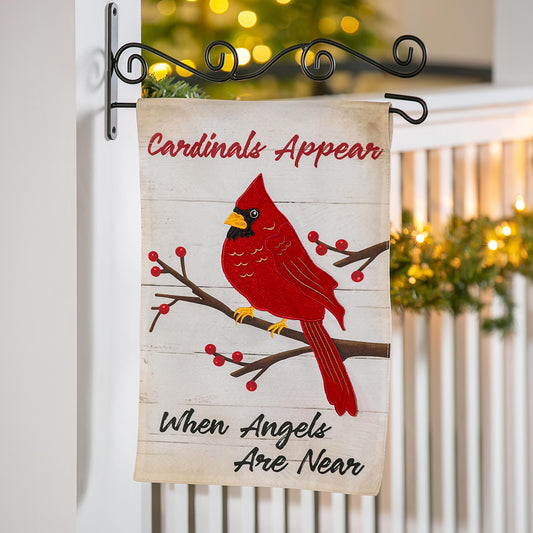 When Angels Are Near Linen Garden Flag