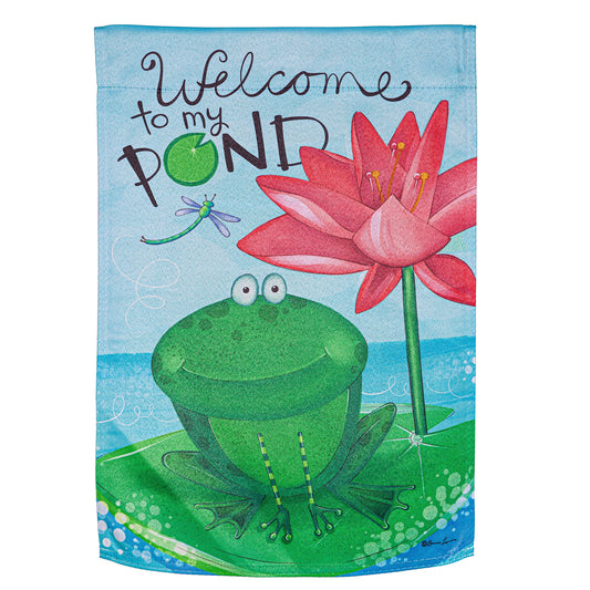 Welcome to my Pad Suede Garden Flag