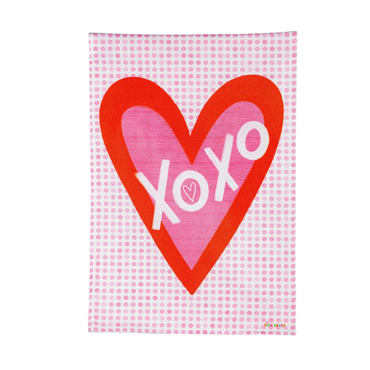 XoXo Burlap Garden Flag