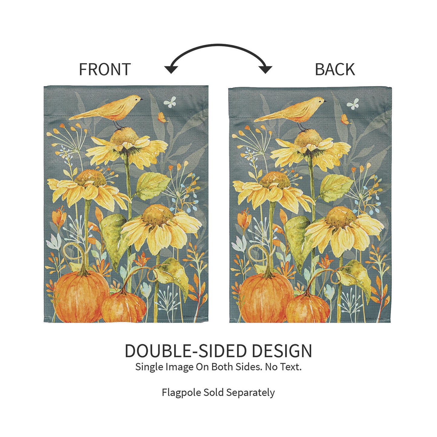 Yellow Finch and Sunflowers Suede Garden Flag