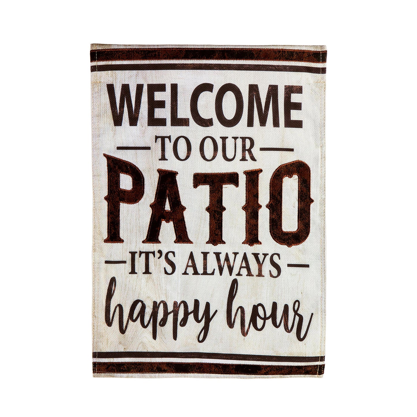 Welcome to Our Patio Garden Burlap Flag