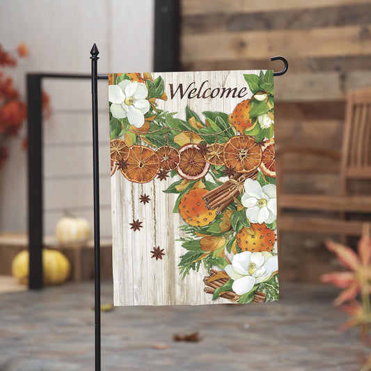 Welcome Fall Moire Garden Flag