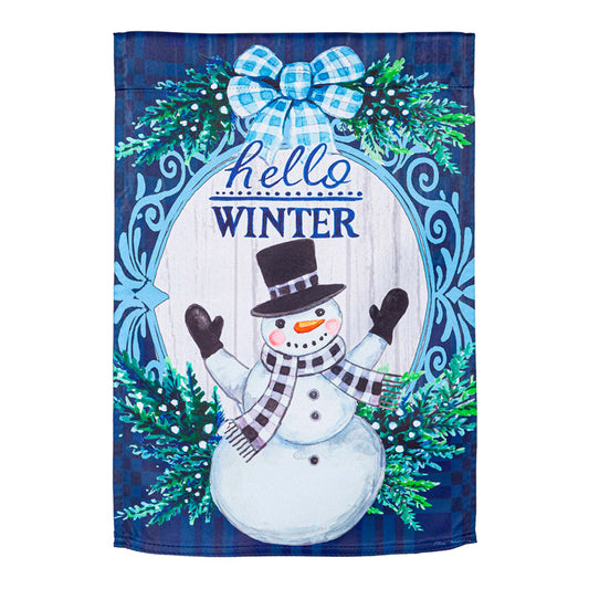 Winter Snowman Suede House Flag