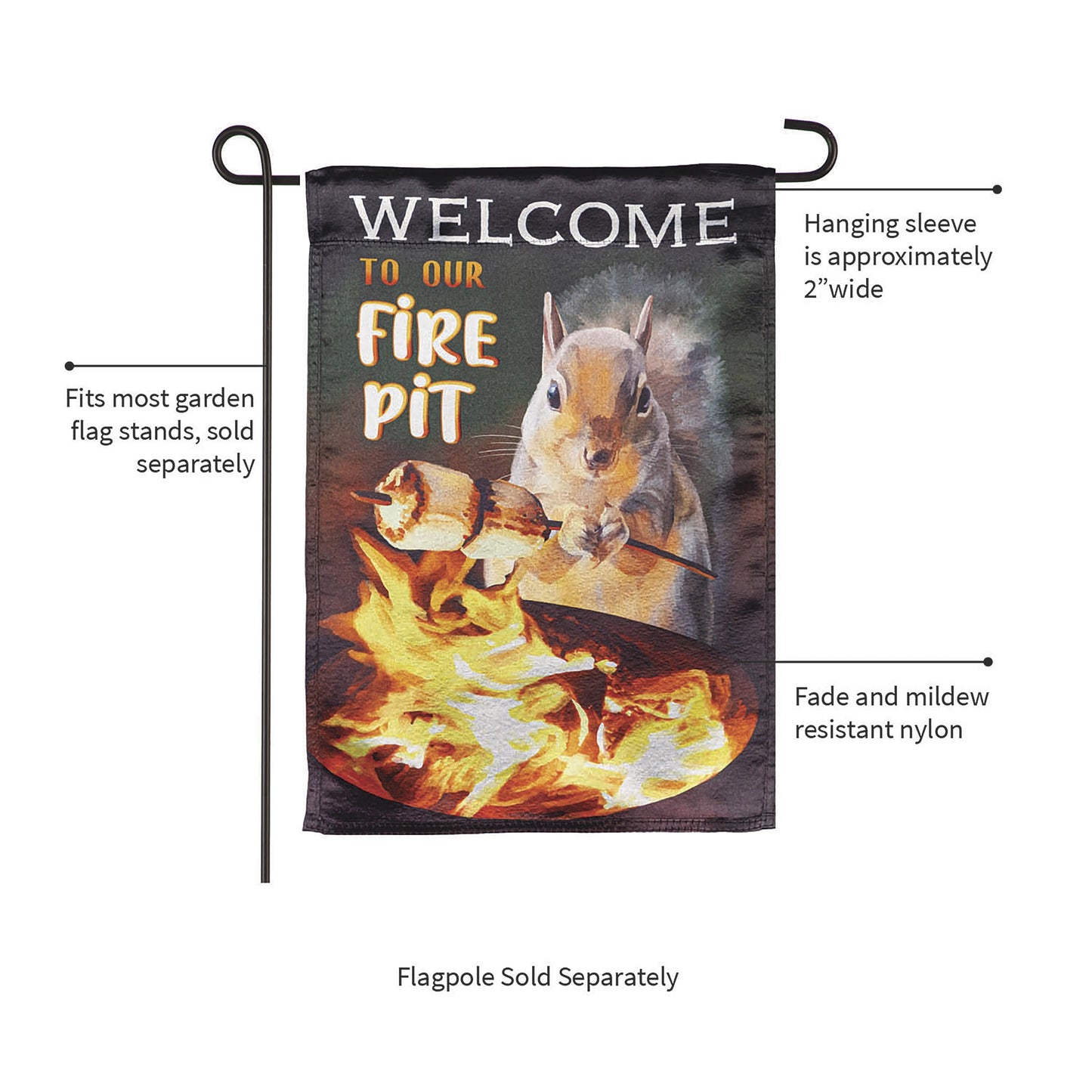 Welcome to our Fire Pit Garden Lustre Flag