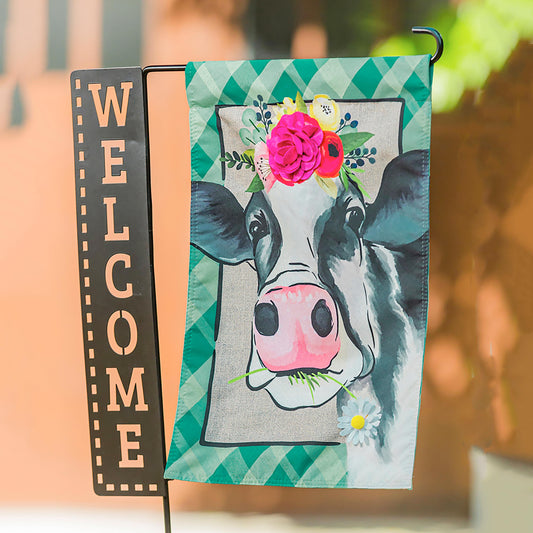 Welcome Laser Cut Garden Flag Stand