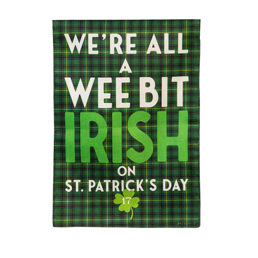 Wee Bit Irish Burlap Garden Flag