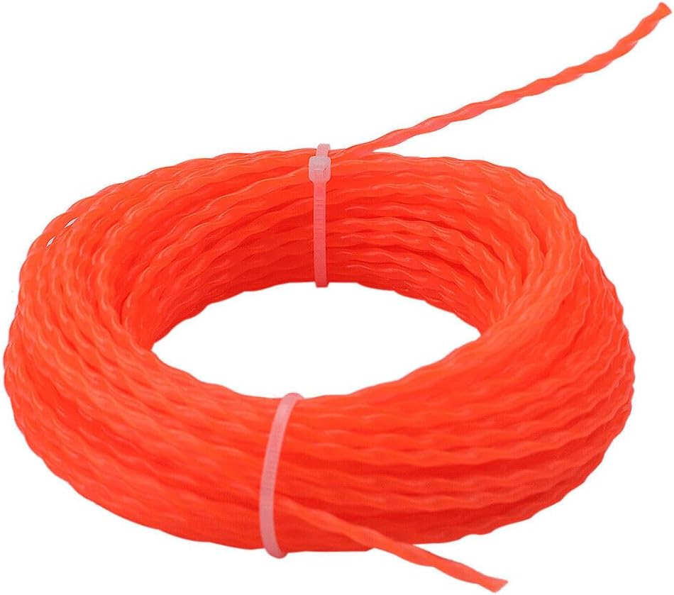Hipa .095 inch x 15 Meter 2.4mm Commercial Round Twist String Trimmer Line for Stihl Echo Husqvarna Poulan Craftsman Grass Weed eater