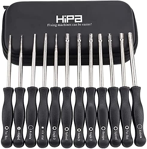 Biuhpa Set 12 Vergaser Tuning Werkzeugen/Tuning Schraubendreher für 2-Takt-Motor Keilverzahnung/Pac Man/D/Doppel-D-Spitze für Poulan Hus-qvarna STHIL ECHO Kettensägen Freischneider