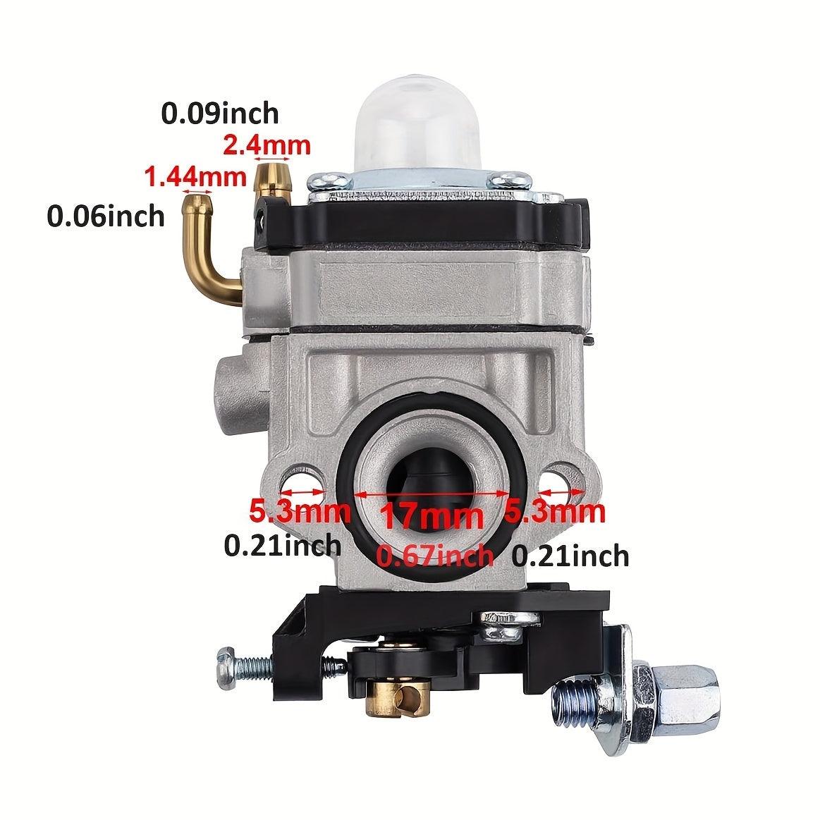 PCV43 Carburetor Kit - Durable & Easy Install for 43cc Gas 2 Cycle Engines - Perfect Fit for Powermate PCV43 Tiller & Echo HCA-260 Trimmer Models - Premium Quality with Enhanced Throttle Response