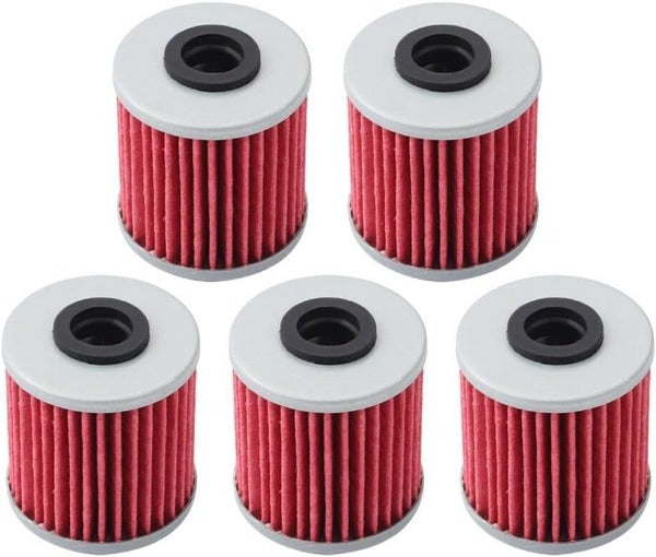 Hipa (Pack of 5) HF207 Oil Filter for Kawasaki KX250F KX450F 04-17 Suzuki RMZ250 RMZ450 RMX450Z Replace # KN-207, K5202-00001, 16510-35G00