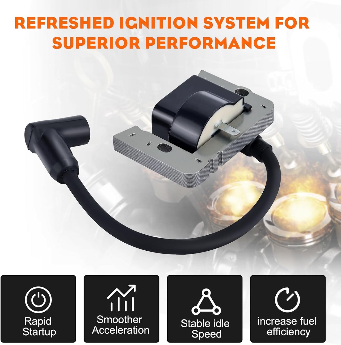 Hipa Solid State Ignition Coil Replace for Tecumseh 35135 35135A 35135B HMSK80 HMSK85 HMSK90 HMSK100 8hp 9hp 10hp Engine