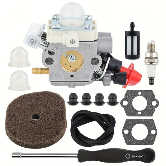 Hipa C1M-S267A Carburetor Kit For Stihl FS50 FS56 FS56C FS56R FS70C FS70R Trimmer, Includes Carburetor, Air filter, Spark plug, fuel filter, Screwdriver, Grommet, Fuel Line, Gaskets, Primer Bulb-Engine Repair And Maintenance