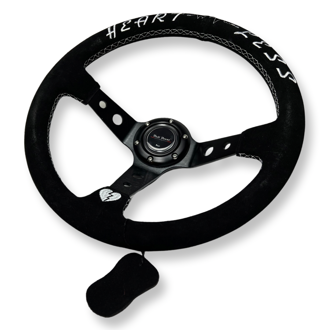 Suede 350mm Steering Wheel + Short Hub Adapter Kit For Ford F 150 350 450