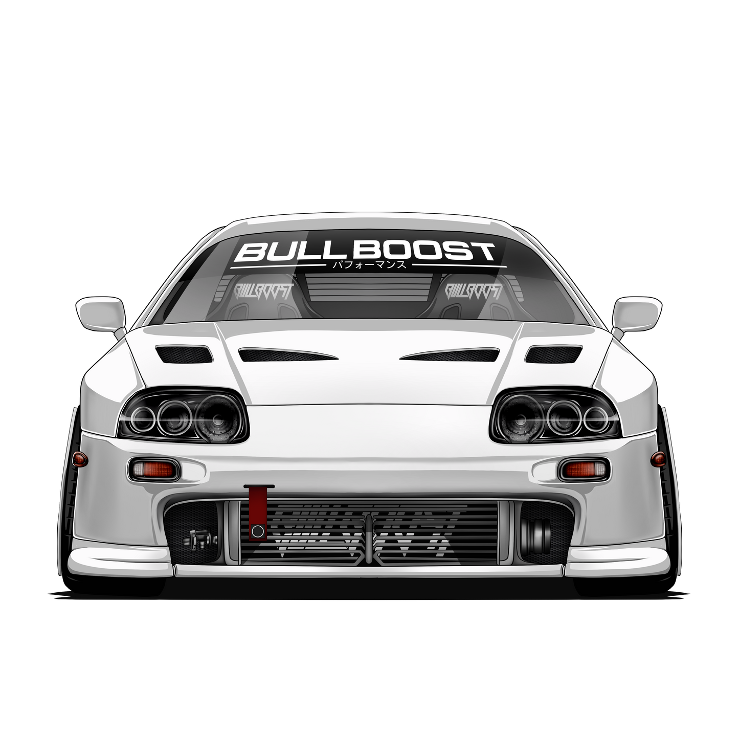 Bull Boost Vinyl Window Banner - Modern