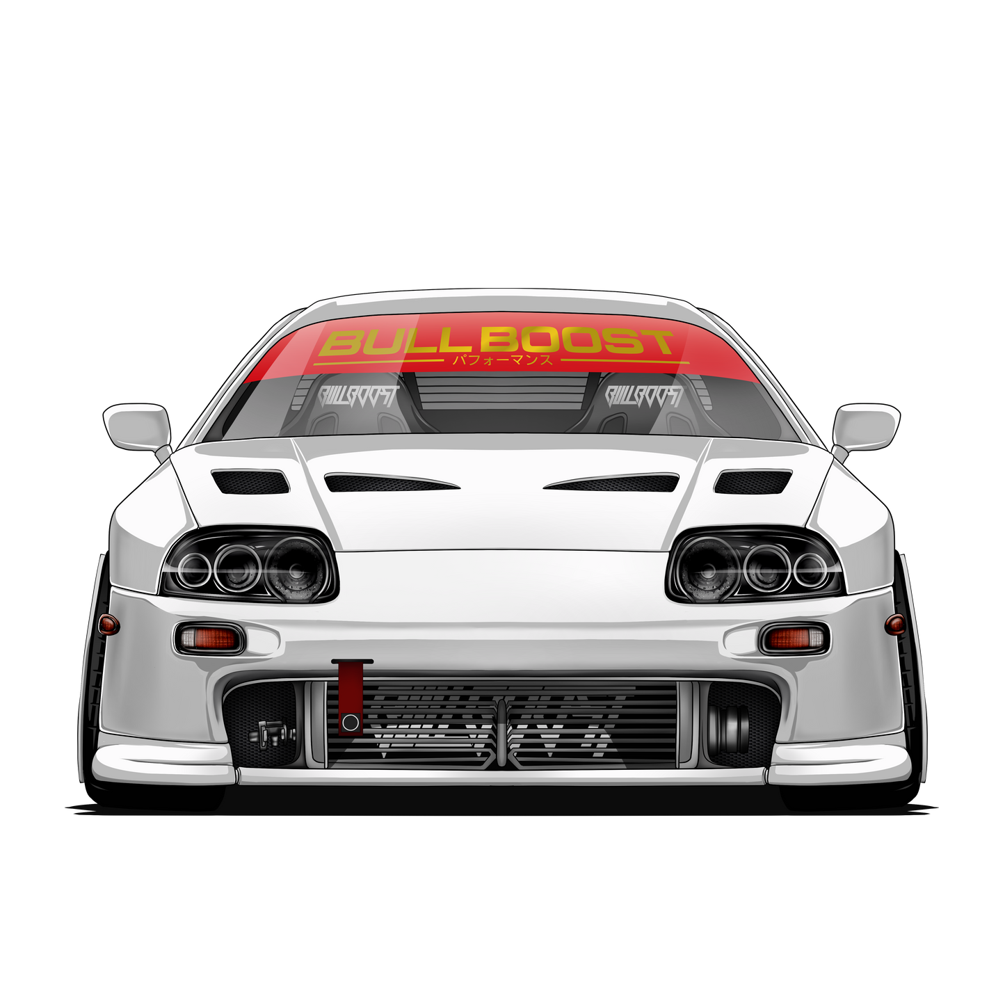 Bull Boost Vinyl Window Banner - Modern