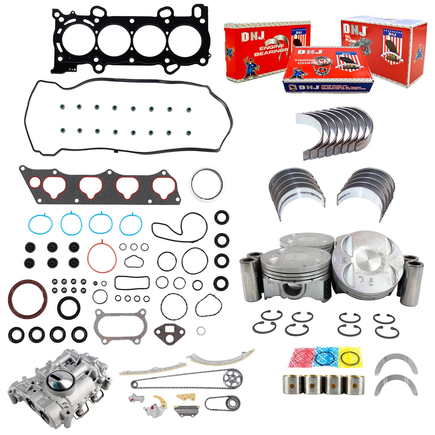 Master Engine Rebuild Kit 2012-2015 Honda 2.4L