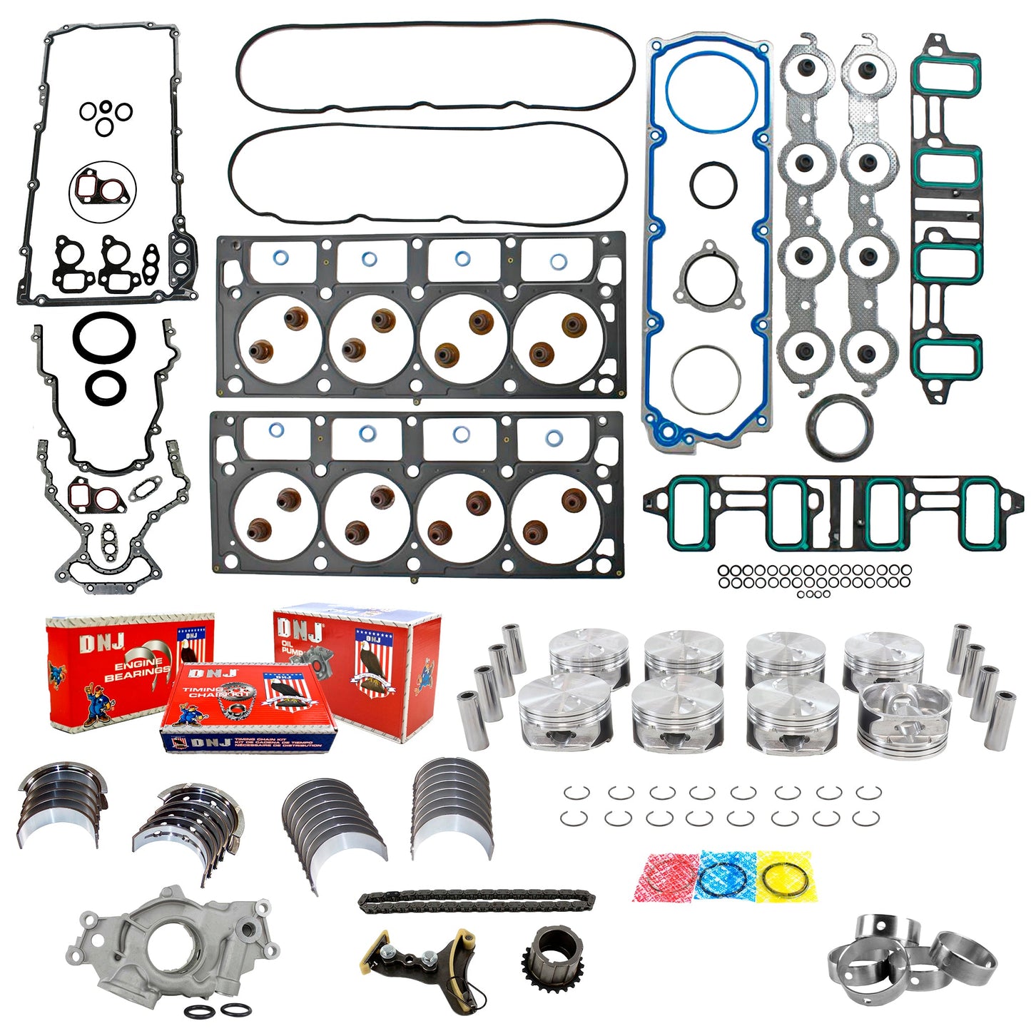 Master Engine Rebuild Kit 2008-2009 Cadillac,Chevrolet,GMC,Hummer 6.2L