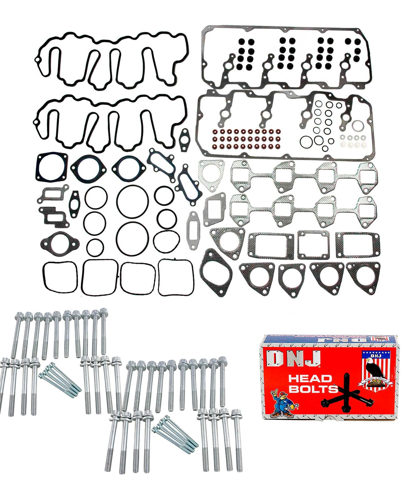 Cylinder Head Gasket set with Head Bolt Kit 2004–2010 Chevy and GMC 6.6L V8