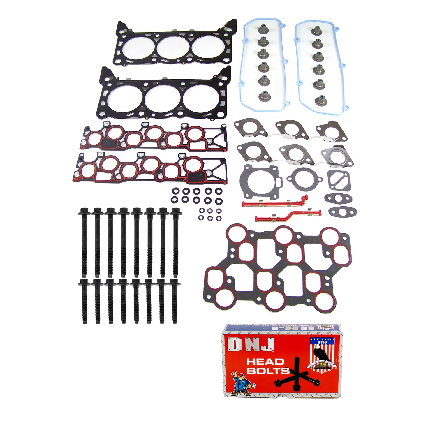 Cylinder Head Gasket set with Head Bolt Kit 1998-2004 Ford 3.8L, 3.9L, 4.2L V6