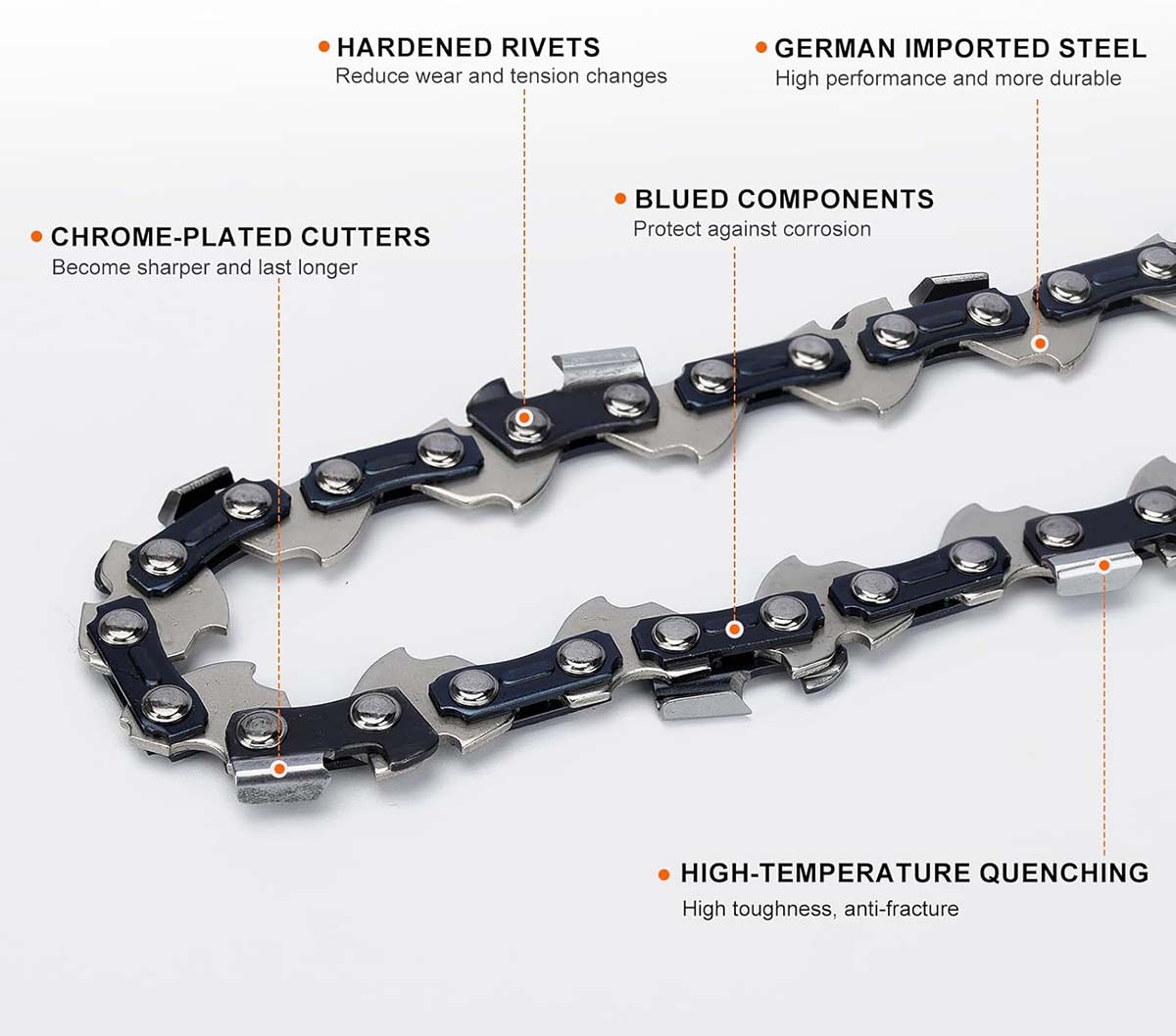 18 Inch MS250 Full Chisel Chains .325 Pitch .063 Gauge 68 DL For Stihl MS250C MS251 MS230 MS210 025 023 021 Chainsaw # 26RM3-68
