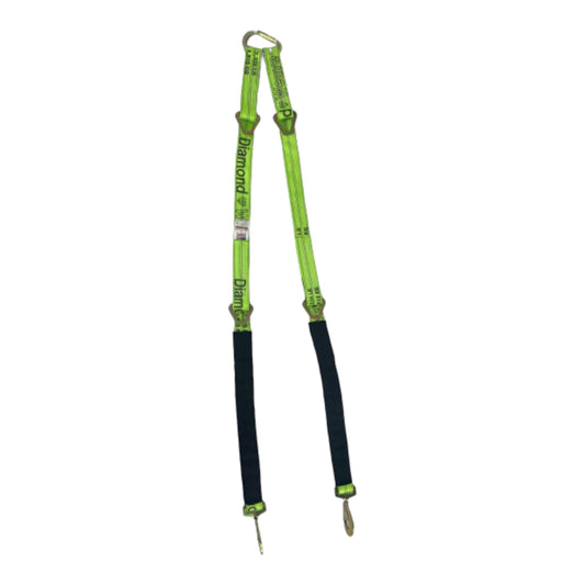 2" x 56" Tow V-Bridle Strap w/ Twisted Snap Hooks & D-Rings | DiamondWeave™