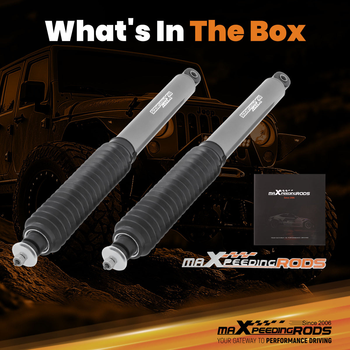 Front Shocks compatible For Jeep Wrangler JK Unlimited 07-18 Lifted 0.5-2.5"