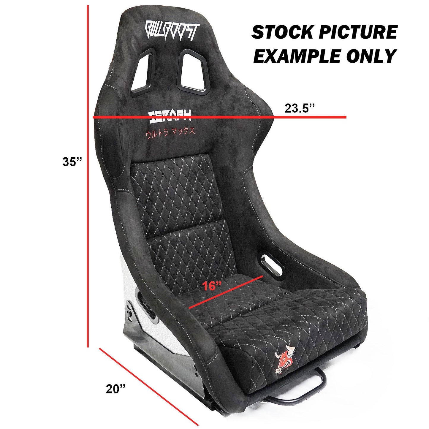 Blue Bull Boost Adjustable Racing Lowered Ultra Max Bucket Seat with Slider Rails