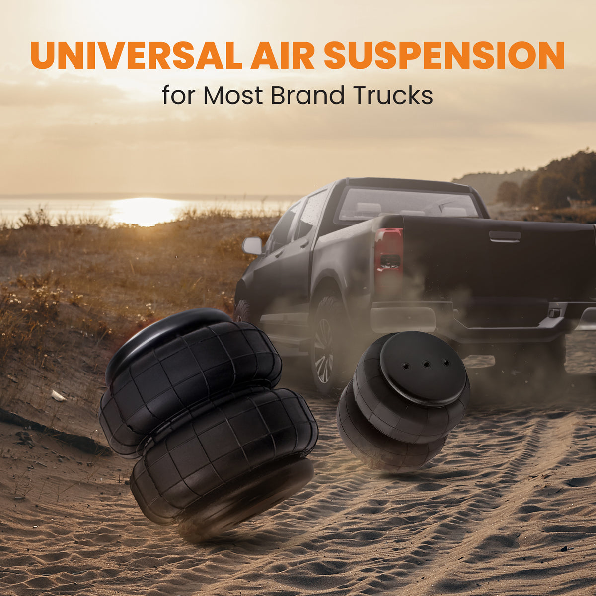 2 X 2600lbs Air Springs Suspension Bags Single Port 1/2npt compatible For Sierra 1500 SUV