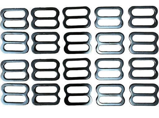 1" Dull Black Resin Stamped Steel Slide 20 PACK | SLIDE1BLK3100