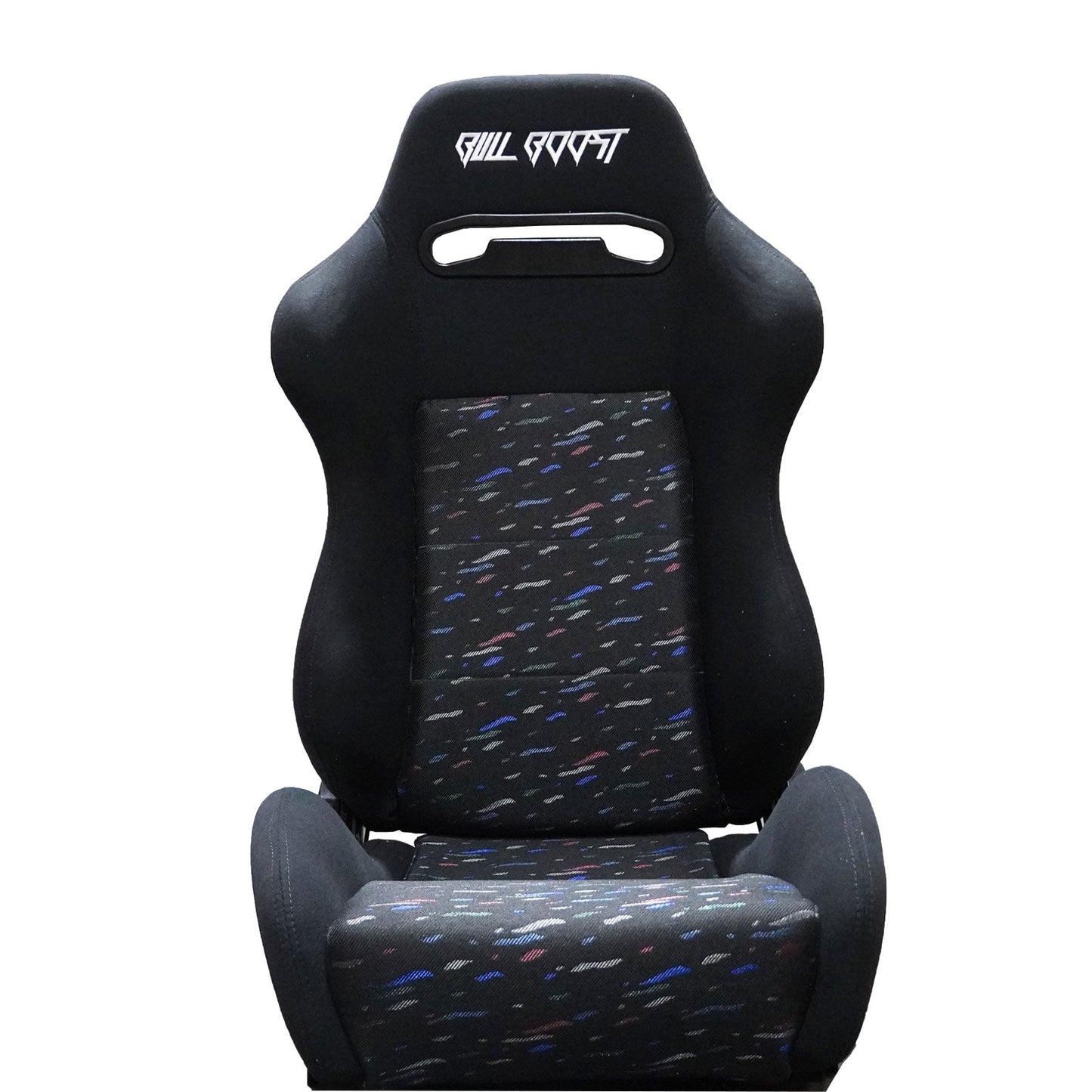 Adjustable Black Luxury Racing Lowered SR3 CONFETTI Style Velvet Seat w/ Sliders