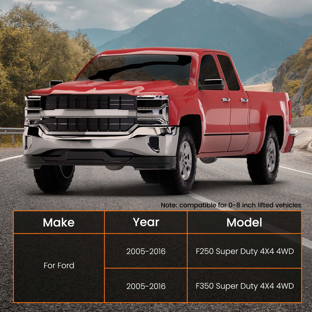 Front Adjustable Track Bar 0-8 Lift compatible For Ford F250 F350 2005-2016 4X4 4WD