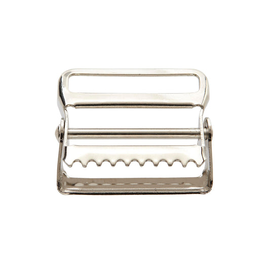 2" Nickel Plated Tongueless Hinge Web Strap Buckle