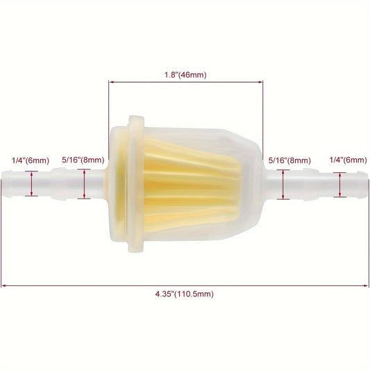 10pcs Hipa 6MM x 8MM 1/4" 5/16" 25 050 22-S Inline Fuel Gas Filter For Lawn Mower Small Engine
