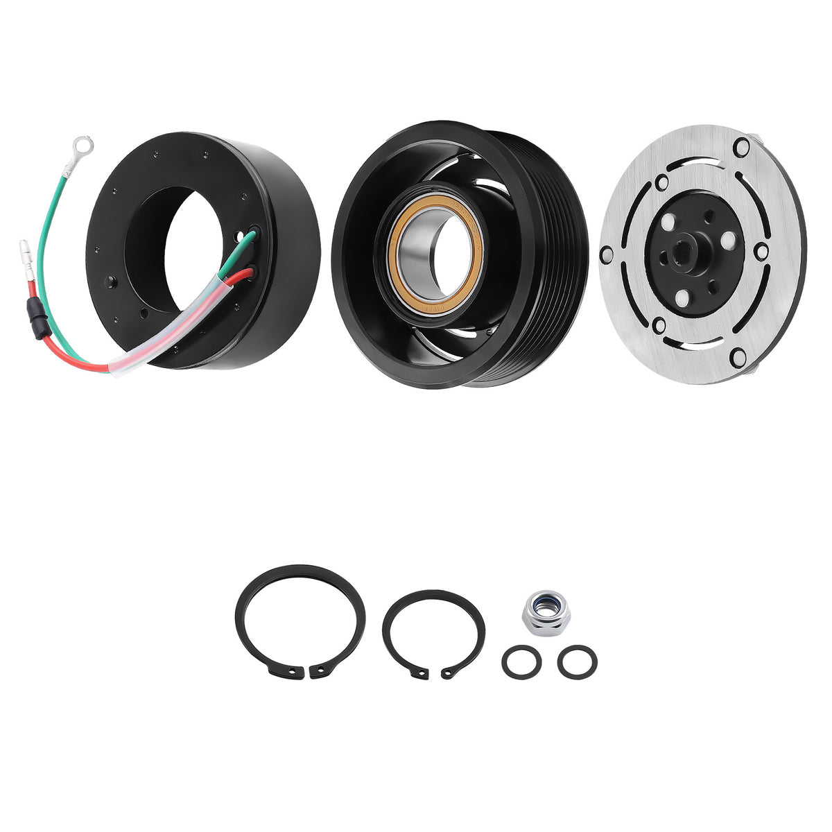 A/C Compressor Coil Clutch Assembly Kit compatible For Honda CR-V 2.4L 2002-2006 1522110