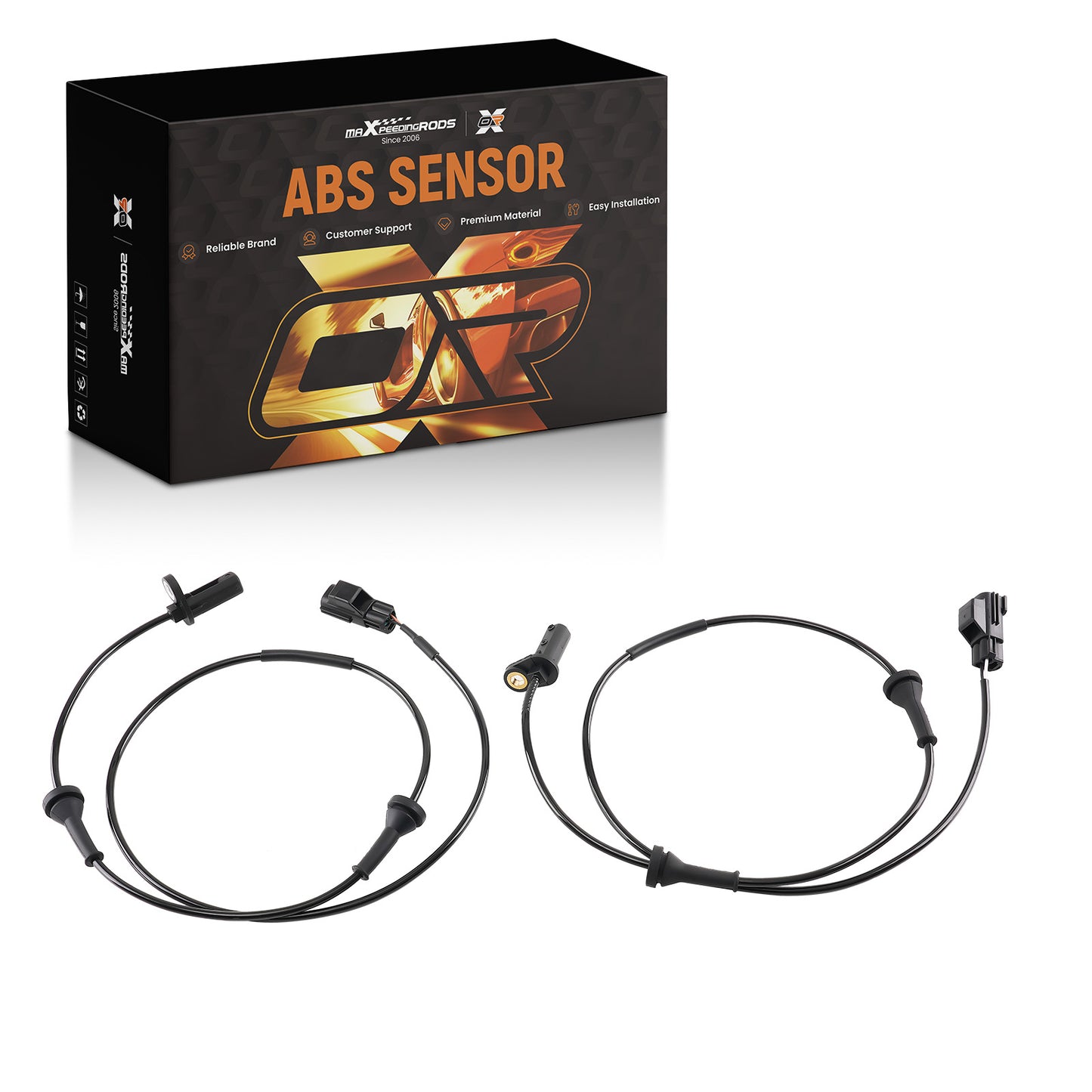 2PCS ABS Sensor Front compatible for Volvo S60 V70 1997-2010 30773738 30773740