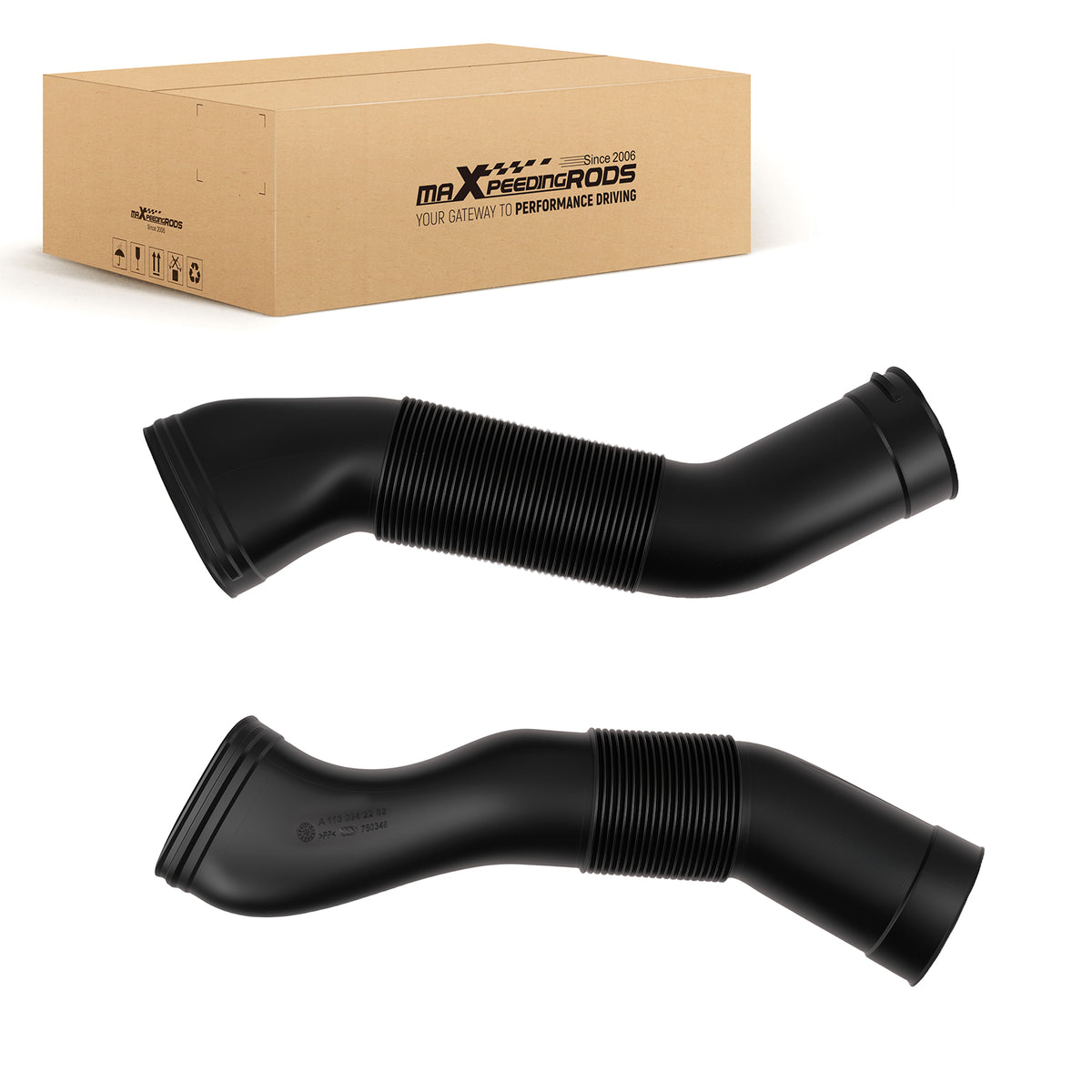 Air Duct Hose Left Right compatible For Mercedes CLS500 E500 2003-2006 1130942182 Black
