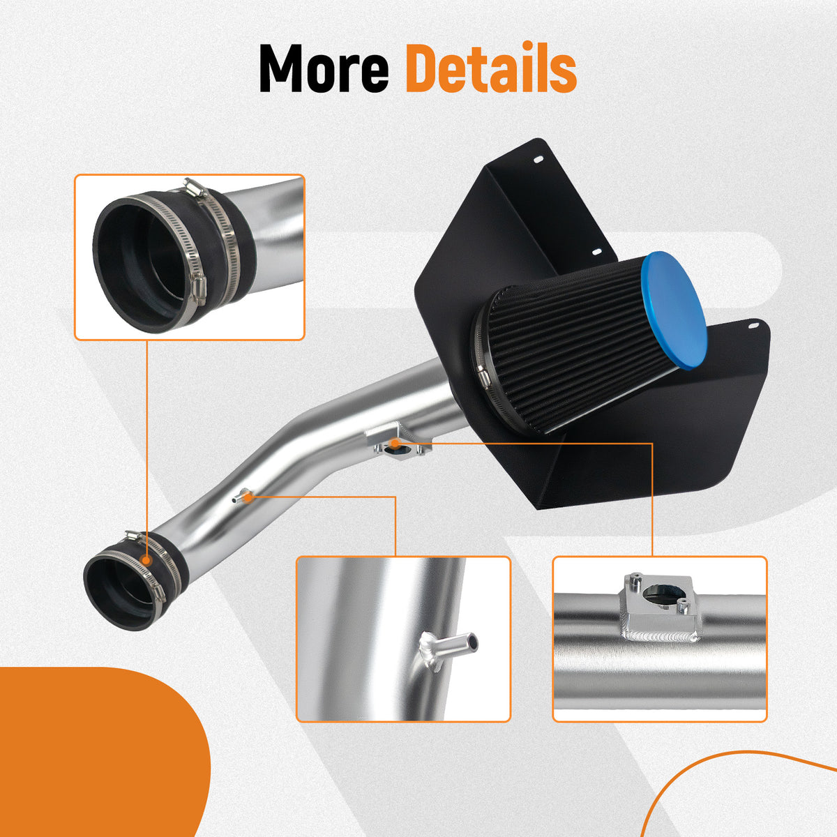 Cold Air Intake Kit compatible For GMC Sierra Denali with 6.2L compatible For V8 Engine 2009-2013