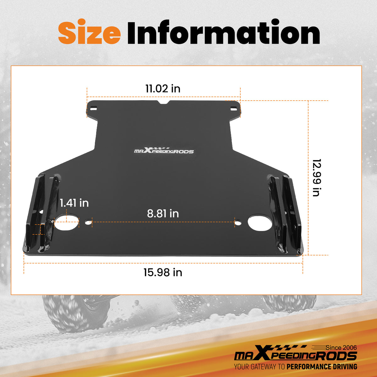 ATV Snow Plow Bracket For Can Am compatible For Renegade Outlander Series Black Steel Assembly