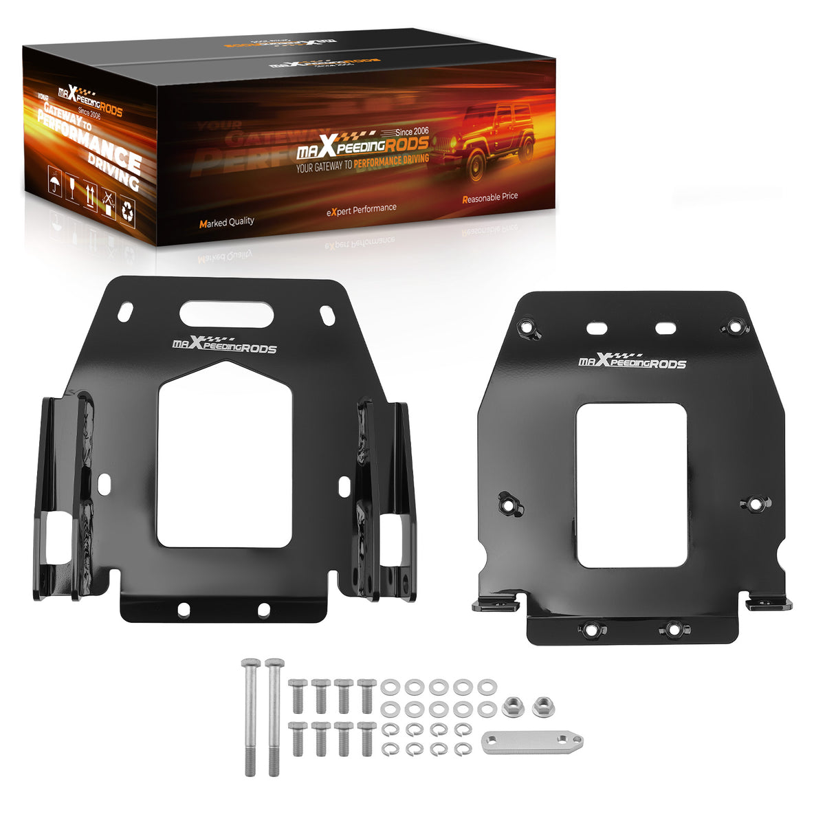 Front Black Steel Mount compatible For Polaris General 1000/General 4 1000 2016-2018