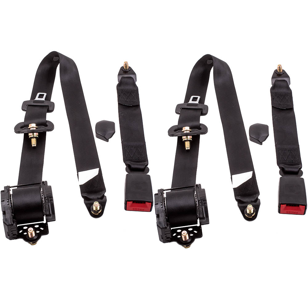 2x 3 Point Retractable Auto Car Safety compatible For Seat Belt Diagonal Belt For Universal Car