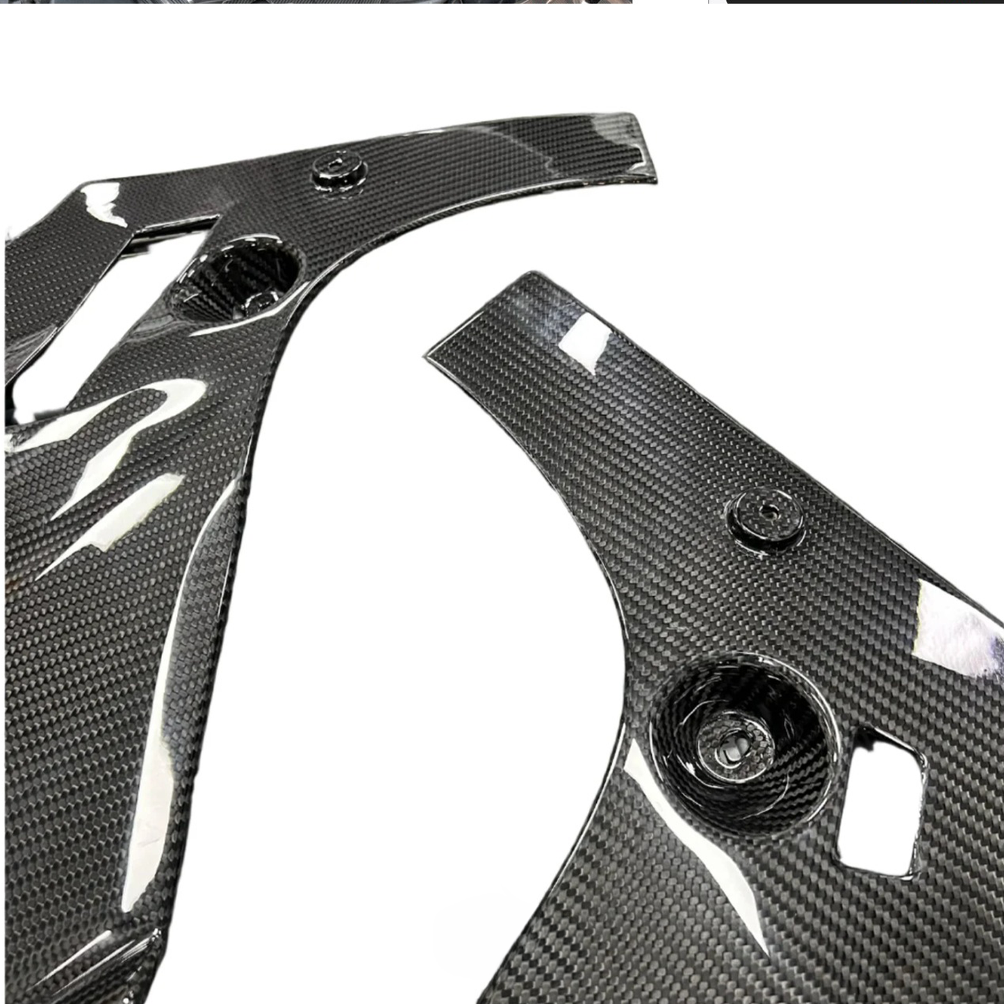 Dry Carbon Fiber Engine Bay Headlight Corner Covers for BMW F90 M5