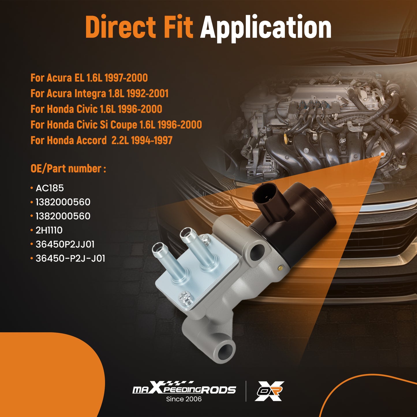 Idle Air Control Valve compatible For Honda Civic 1996-2000 1.6L compatible For Acura EL 36450-P2J-J01