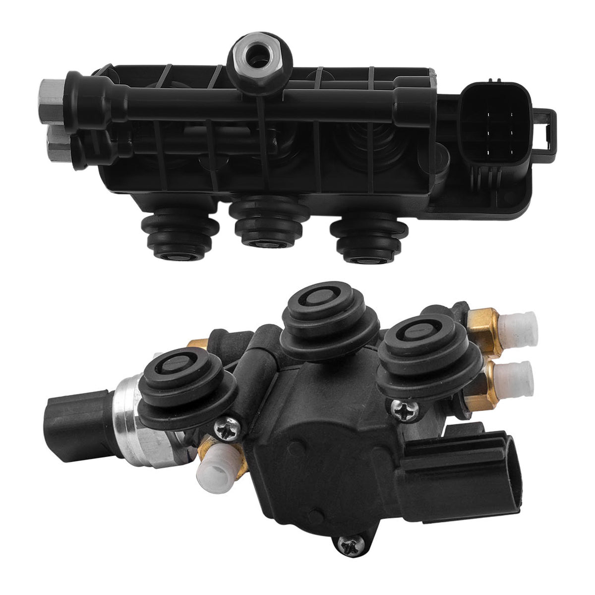 2x Front Air Suspension Valve Block compatible For Land Rover Range Rover Discovery LR3 LR4